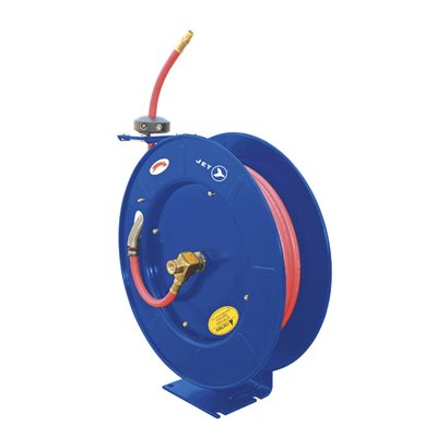 jet retractable reel hose duty heavy air water zoom move press